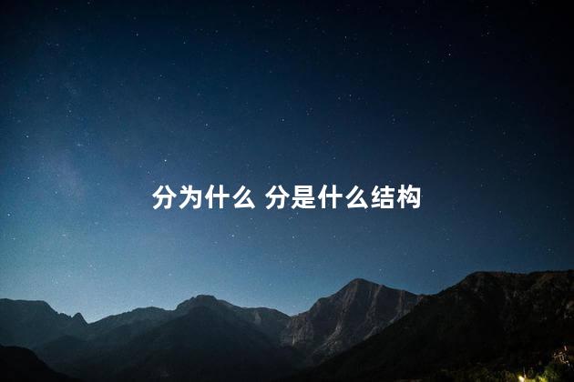 分为什么 分是什么结构